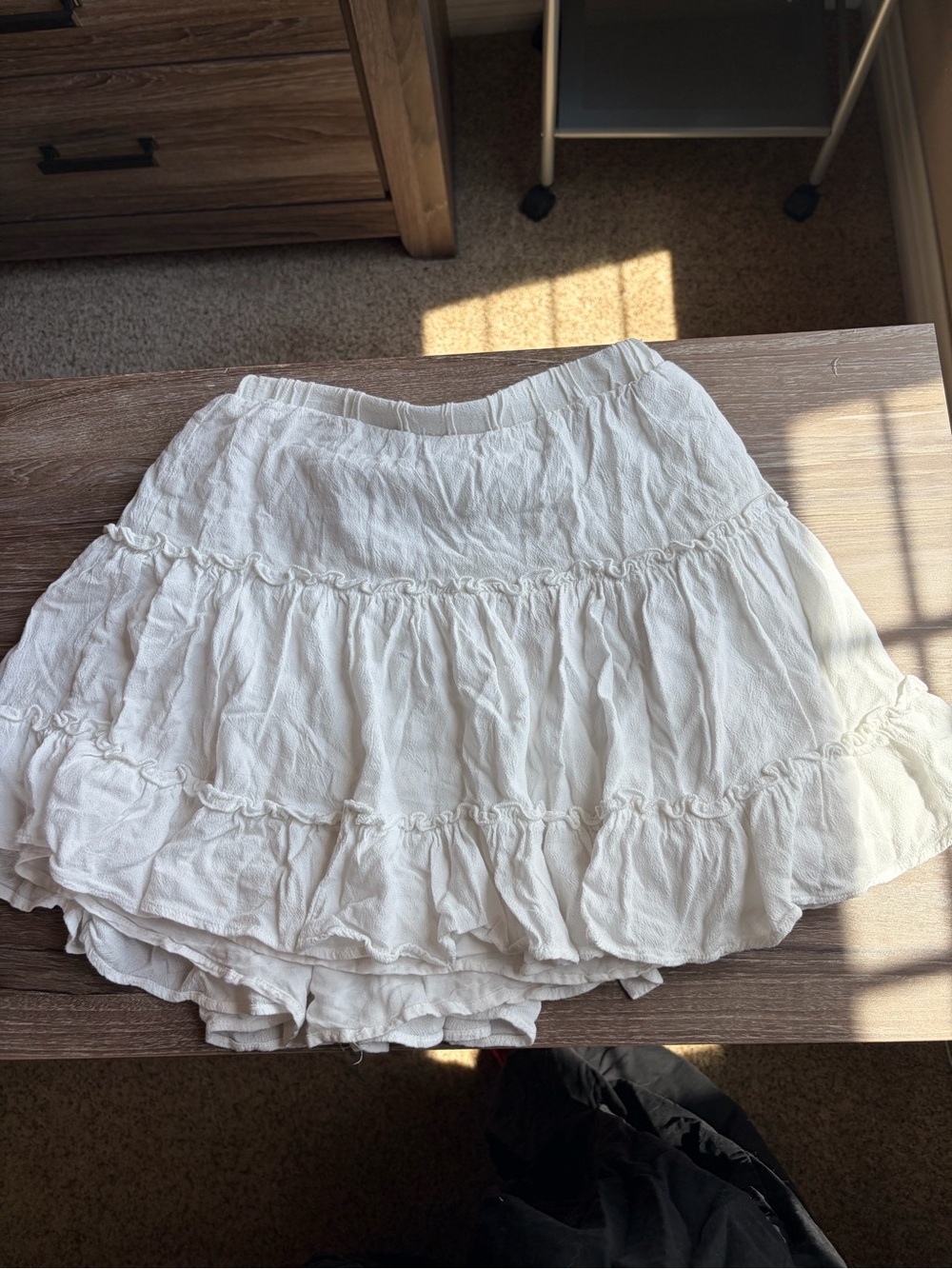 Princess Polly White Tiered Ruffle Skater Skirt